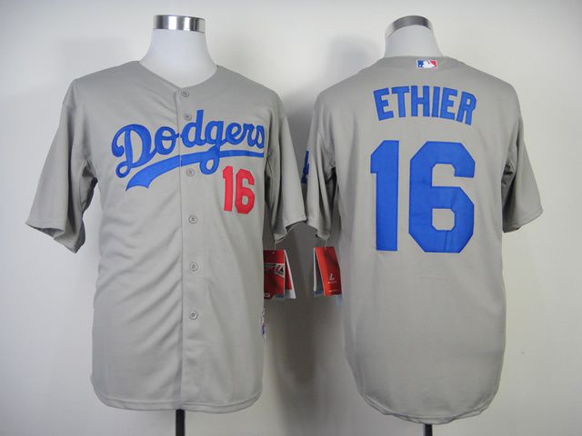 Men Los Angeles Dodgers #16 Ethier Grey MLB Jerseys